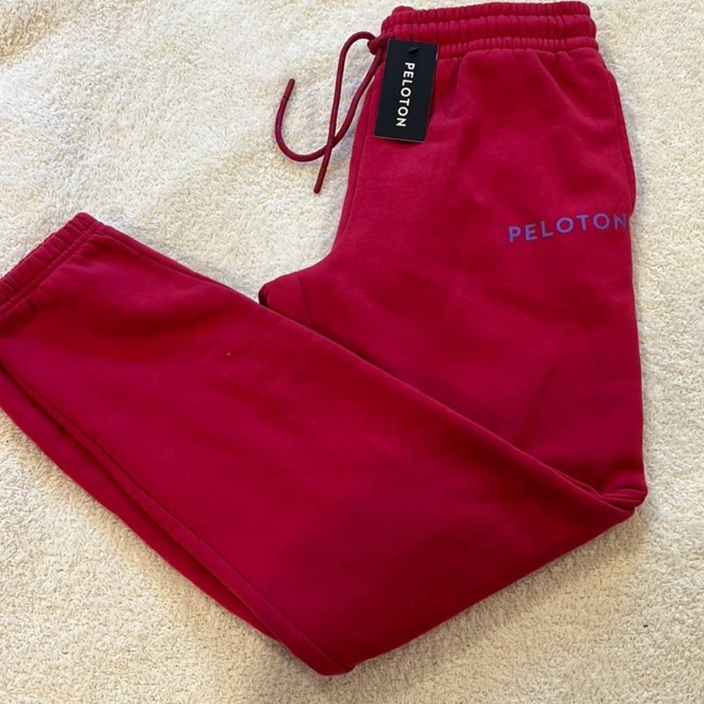 NWT Red Peloton Chic Jogger Sweatpants Sweat Pants - Picture 2 of 5